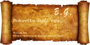 Bukovits György névjegykártya